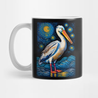 Pelican in starry night Mug